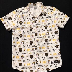 San Diego Padres Hawaiian Button Down Jack In The Box Mens Size Medium